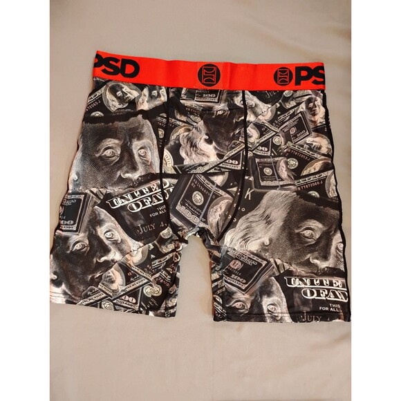 Men's PSD Boxer Briefs Money Shreds Gray Red XL - Picture 2 of 5